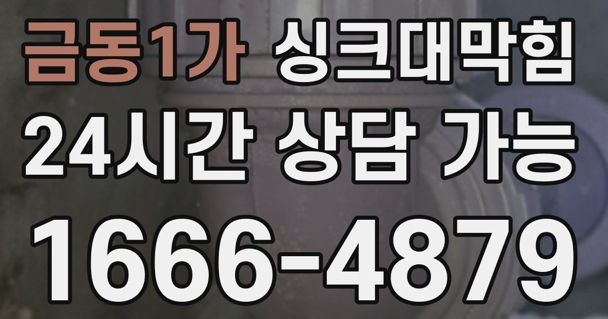 금동1가 싱크대 뚫기