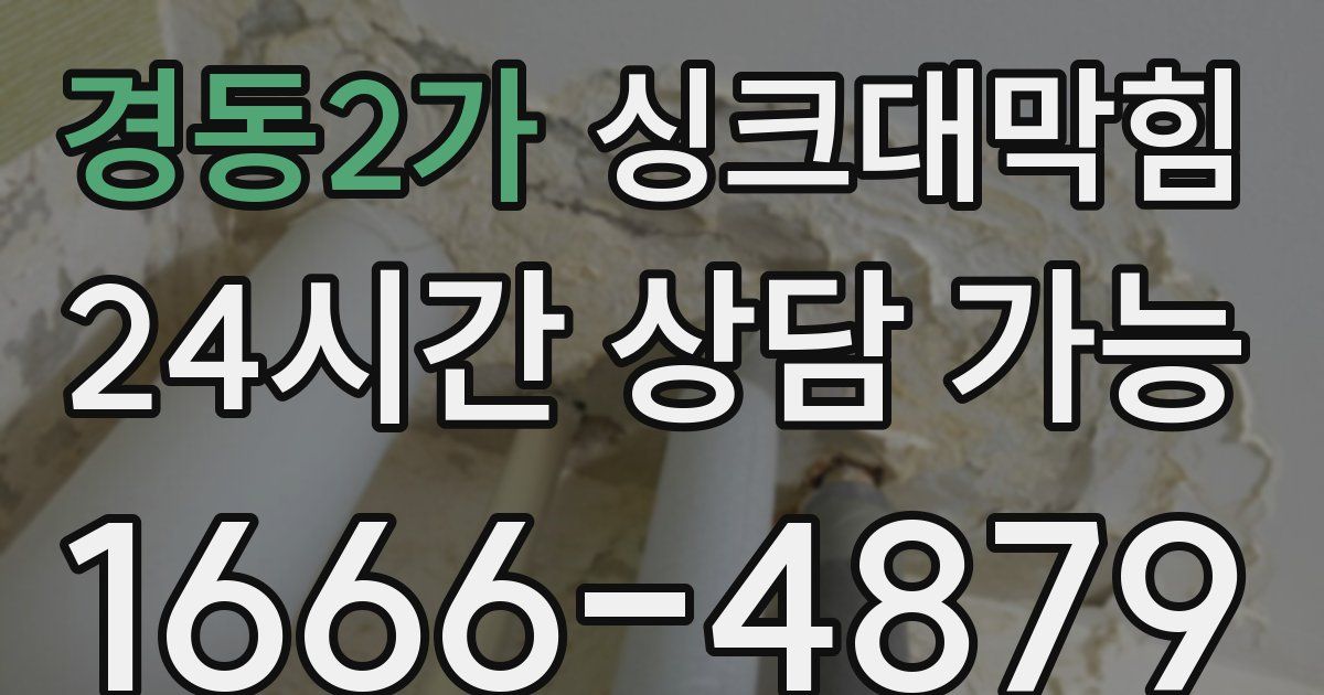 경동2가 싱크대 뚫기