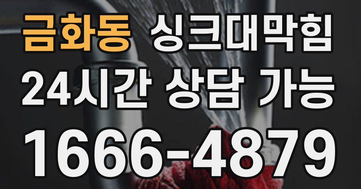 금화동 싱크대 뚫기