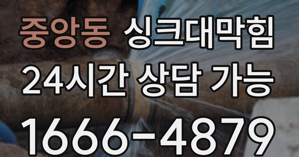 중앙동 싱크대 뚫기