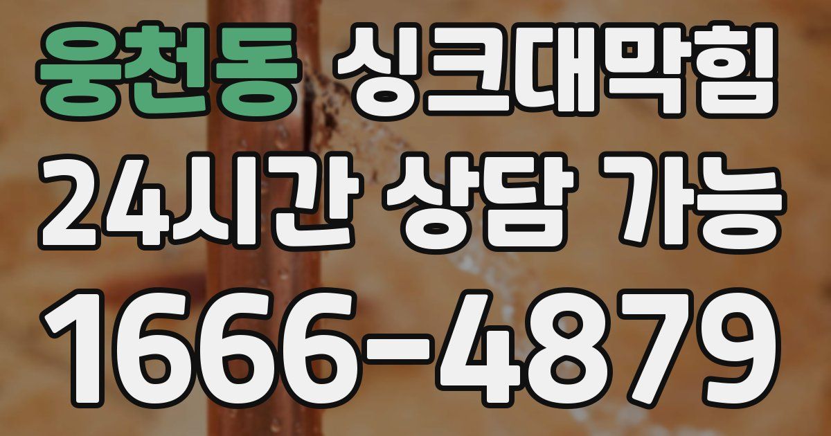 웅천동 싱크대 뚫기