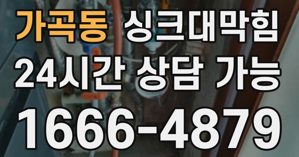 가곡동 싱크대 뚫기