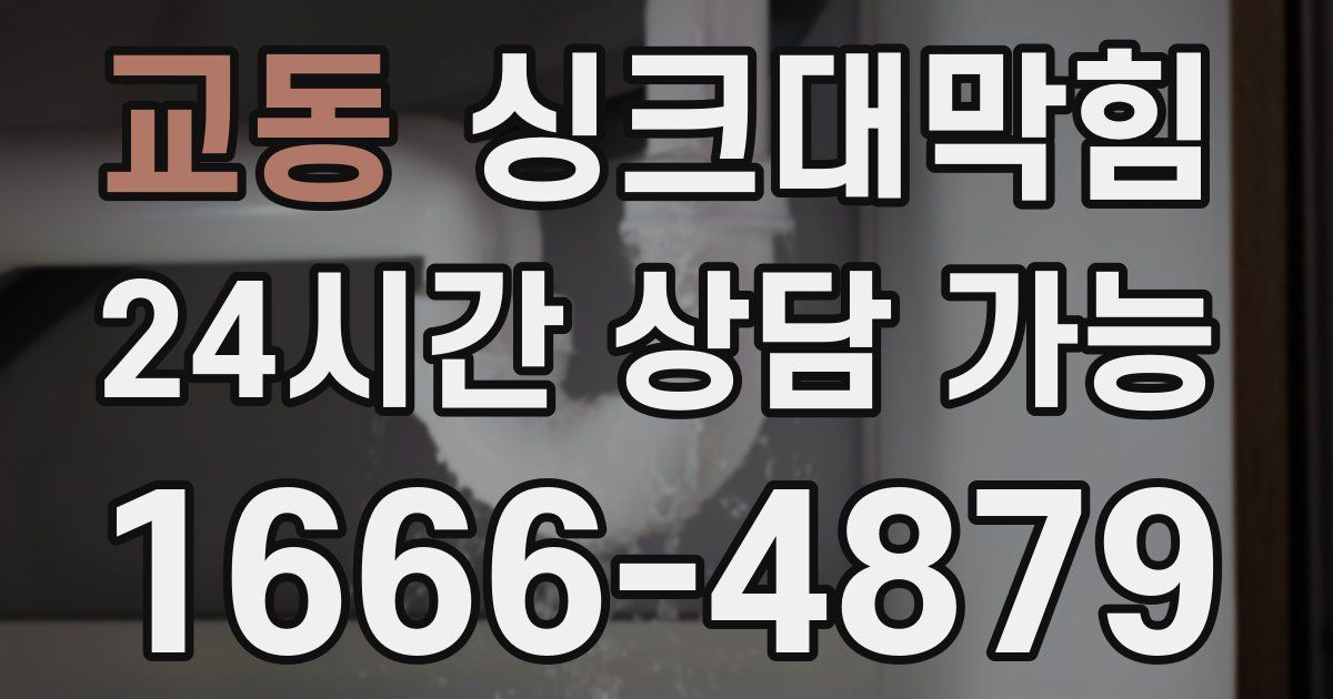 교동 싱크대 뚫기