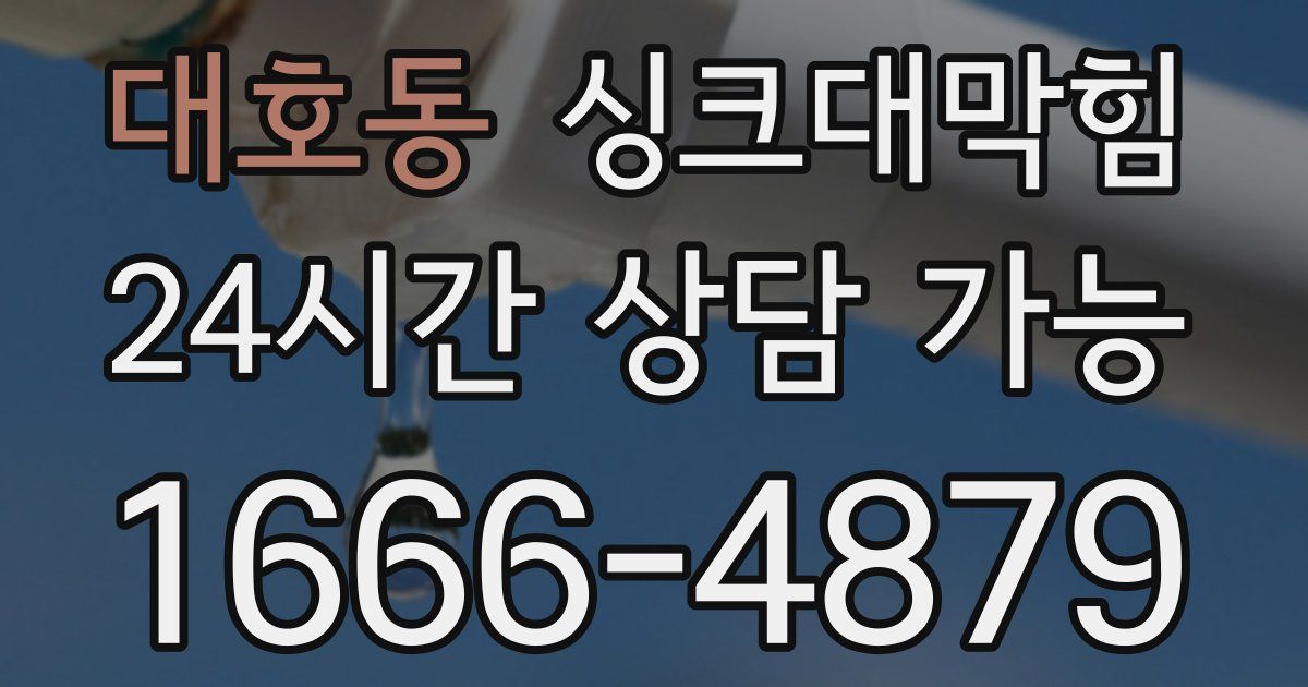 대호동 싱크대 뚫기