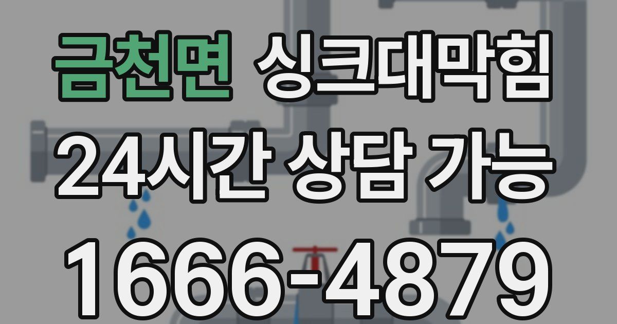 금천면 싱크대 뚫기