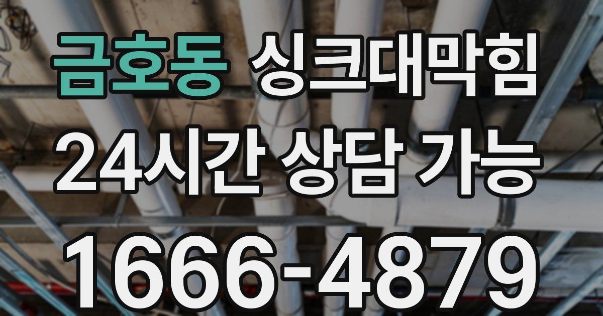금호동 싱크대 뚫기