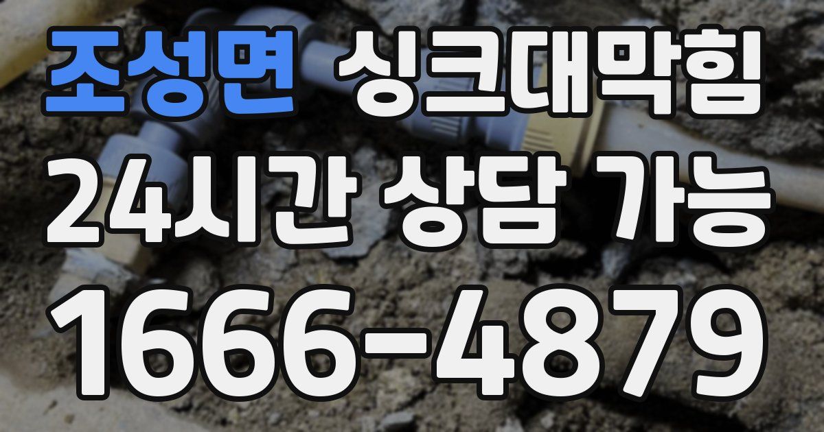 조성면 싱크대 뚫기