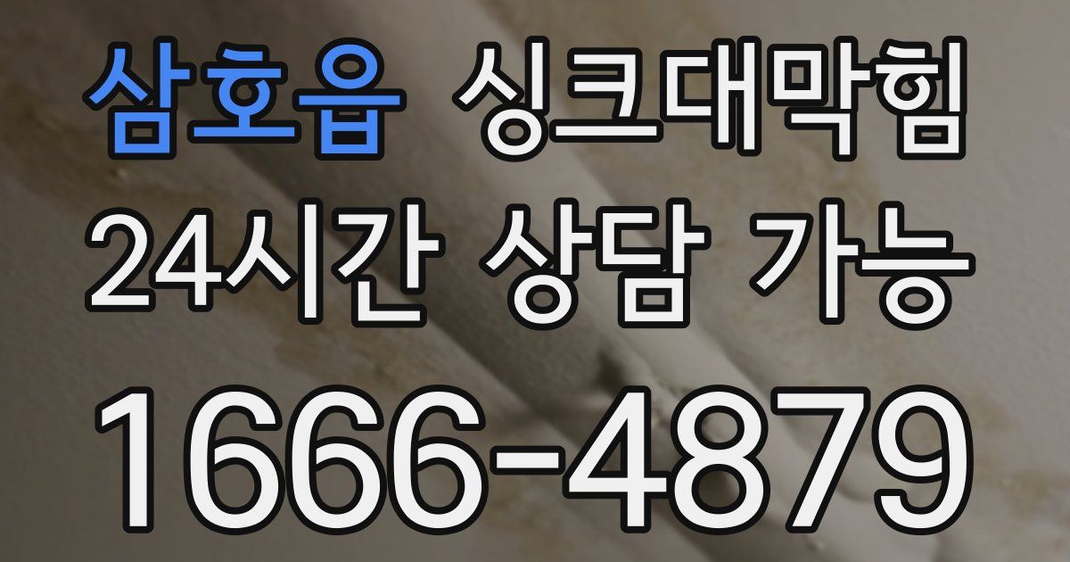 삼호읍 싱크대 뚫기
