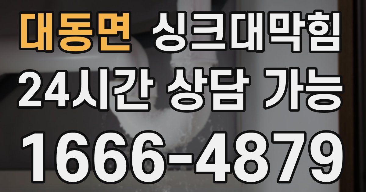 대동면 싱크대 뚫기