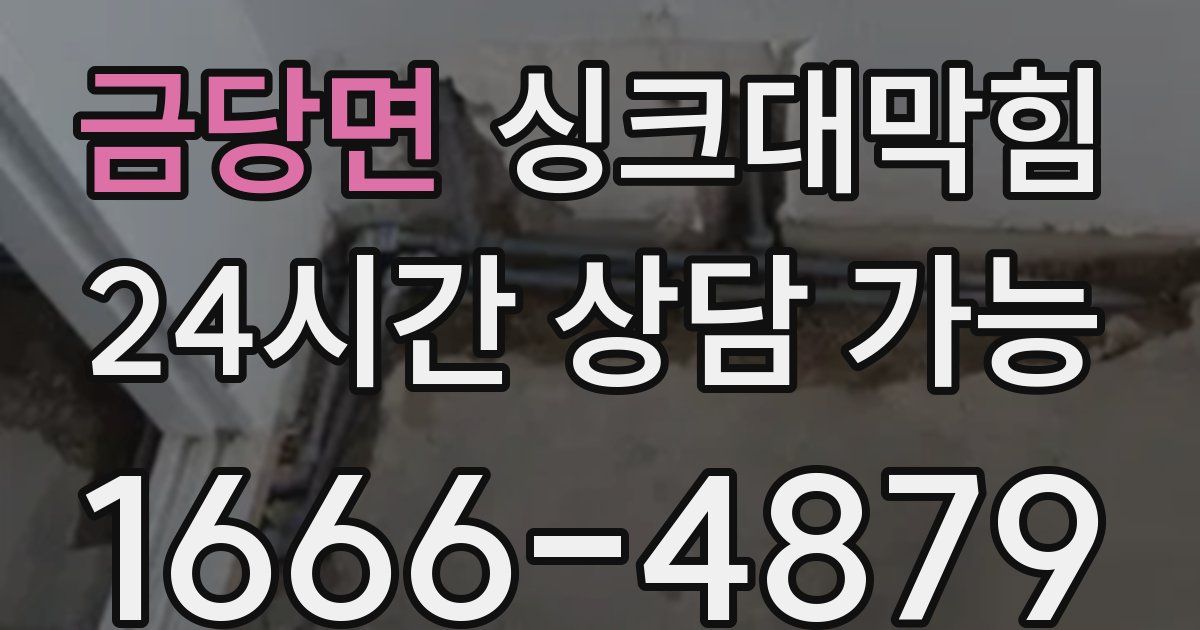 금당면 싱크대 뚫기
