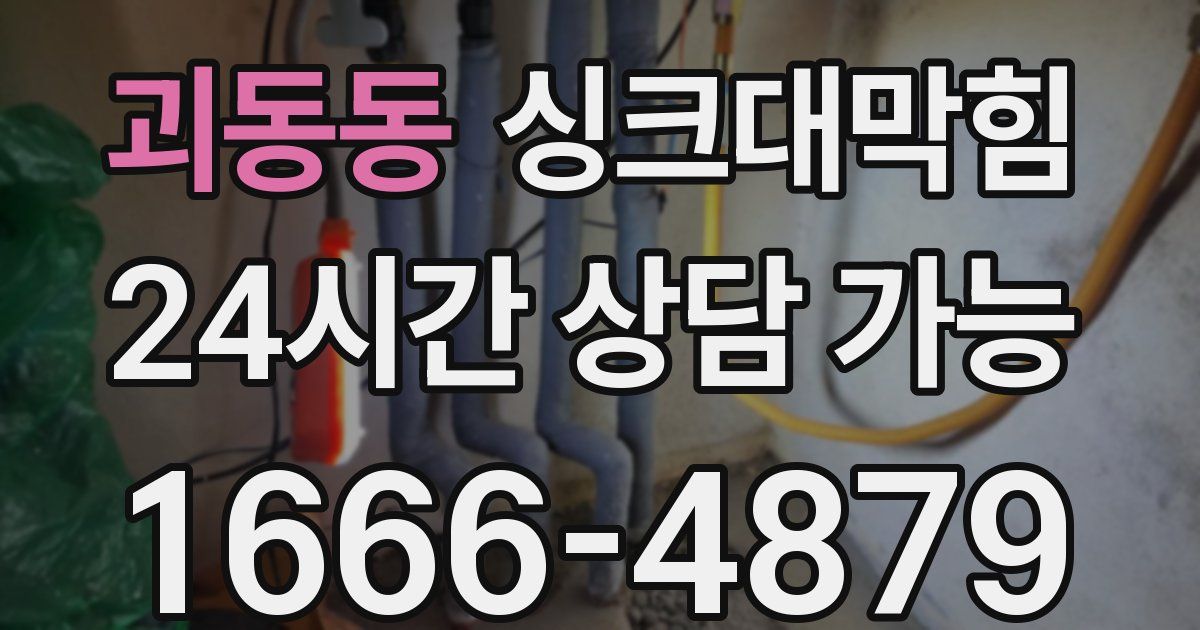 괴동동 싱크대 뚫기
