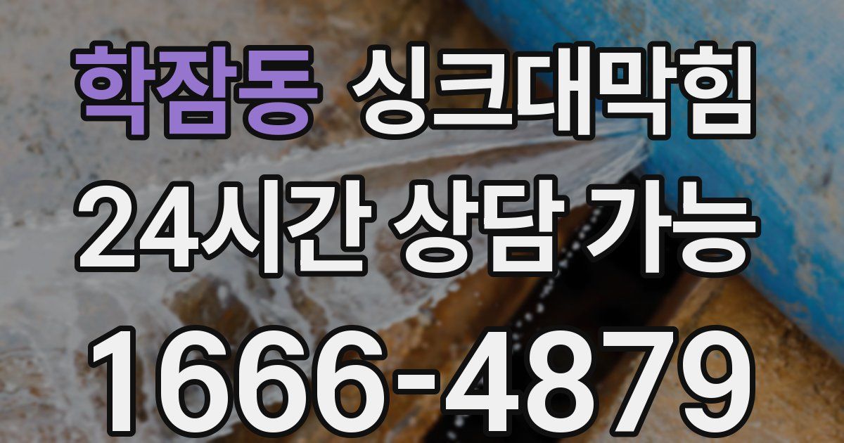 학잠동 싱크대 뚫기