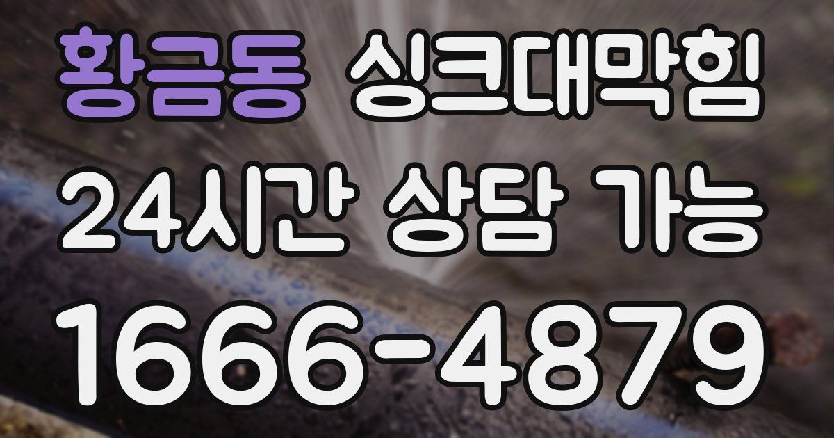 황금동 싱크대 뚫기