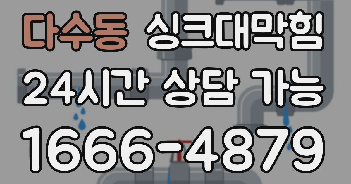 다수동 싱크대 뚫기