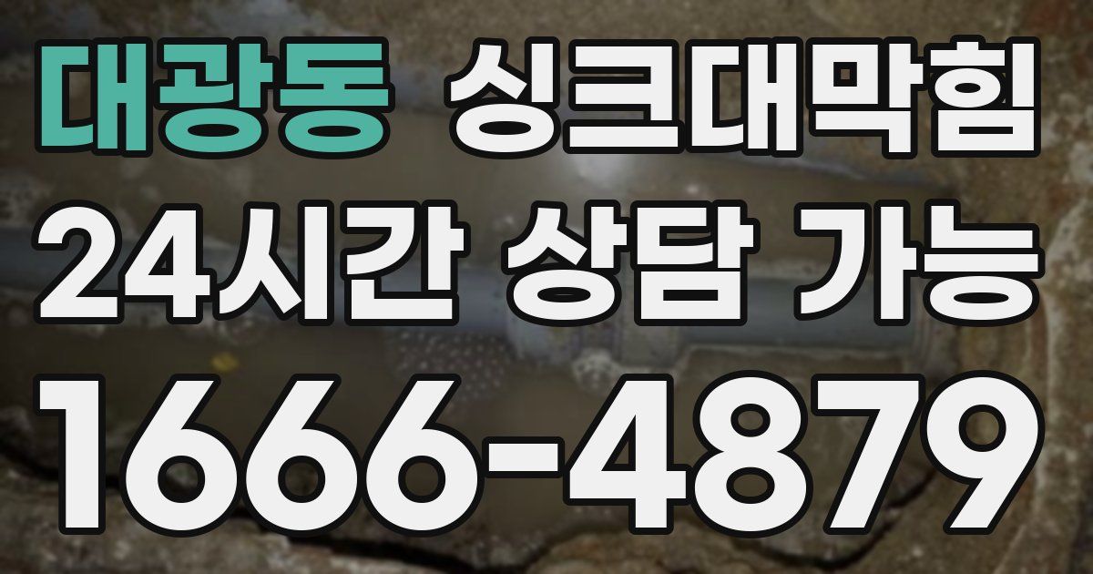 대광동 싱크대 뚫기