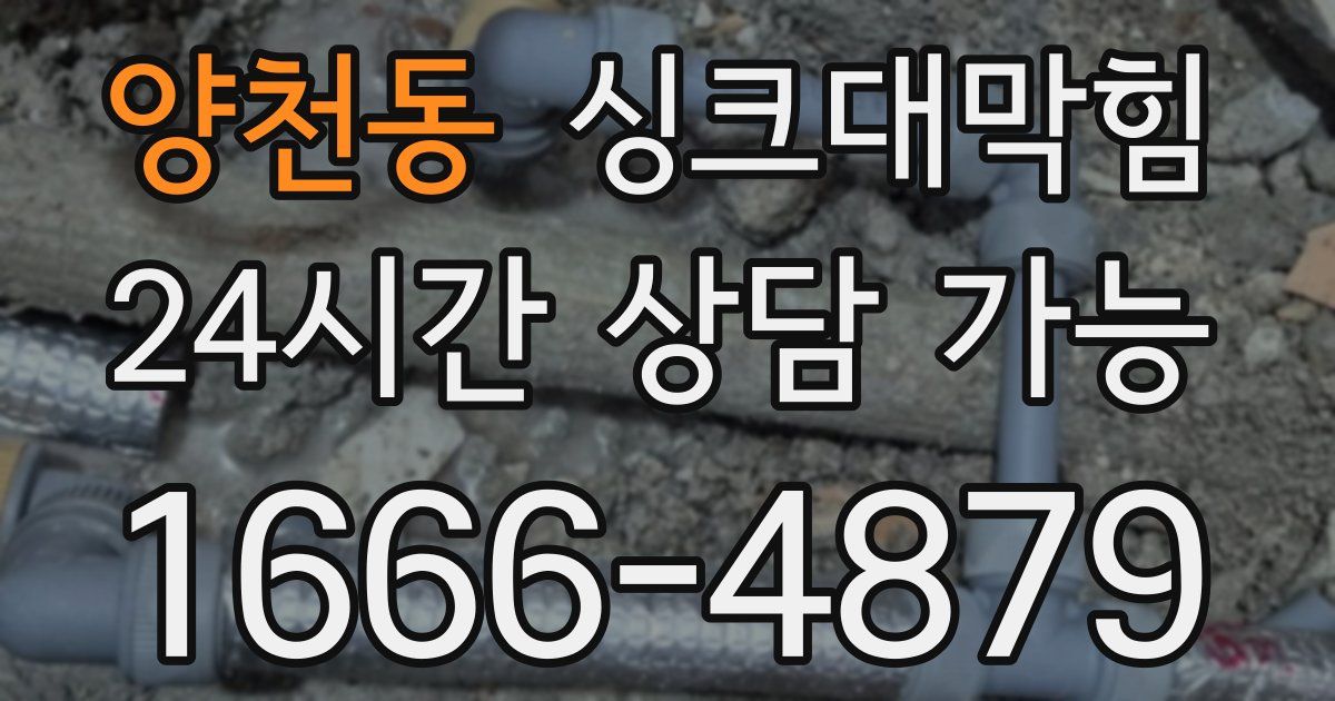 양천동 싱크대 뚫기