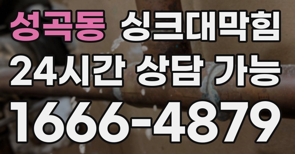 성곡동 싱크대 뚫기