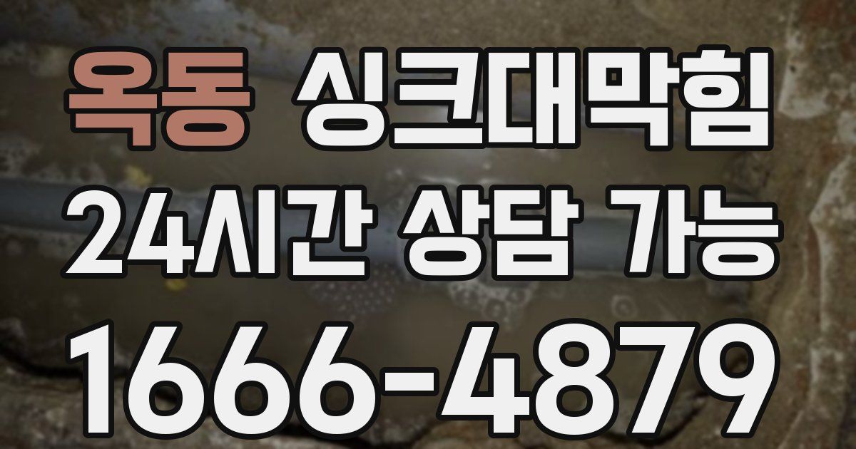 옥동 싱크대 뚫기