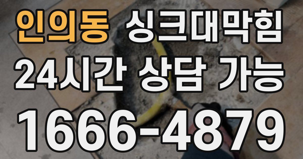 인의동 싱크대 뚫기