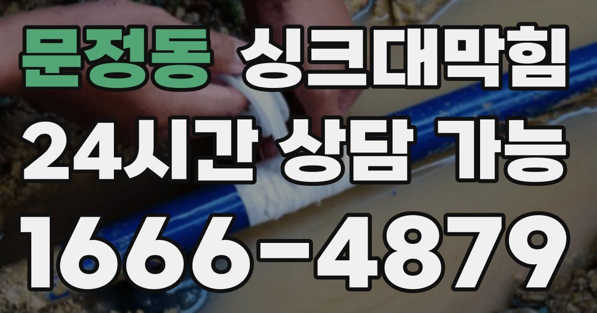 문정동 싱크대 뚫기