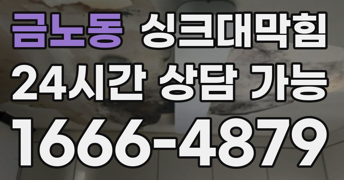 금노동 싱크대 뚫기