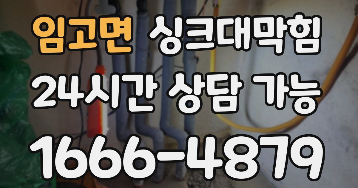 임고면 싱크대 뚫기