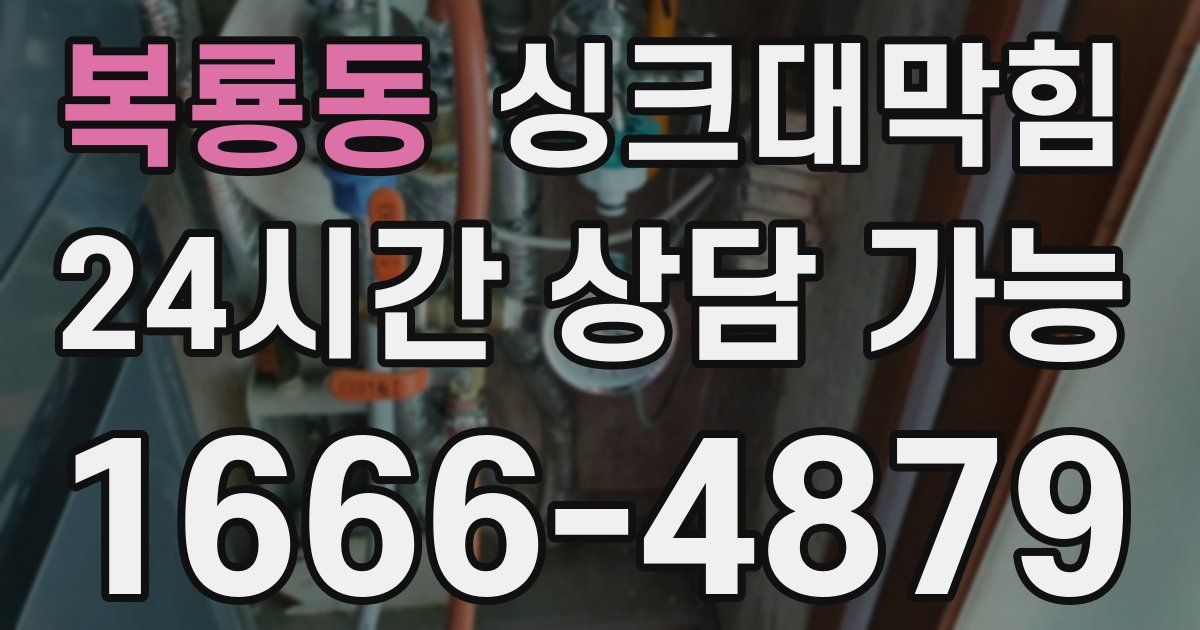 복룡동 싱크대 뚫기