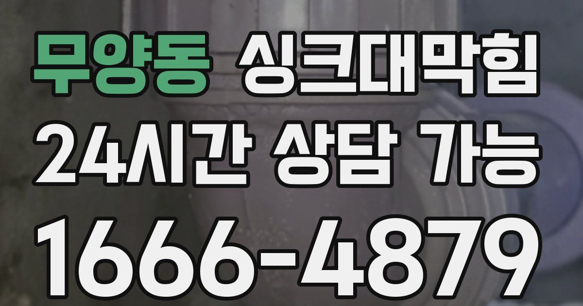 무양동 싱크대 뚫기