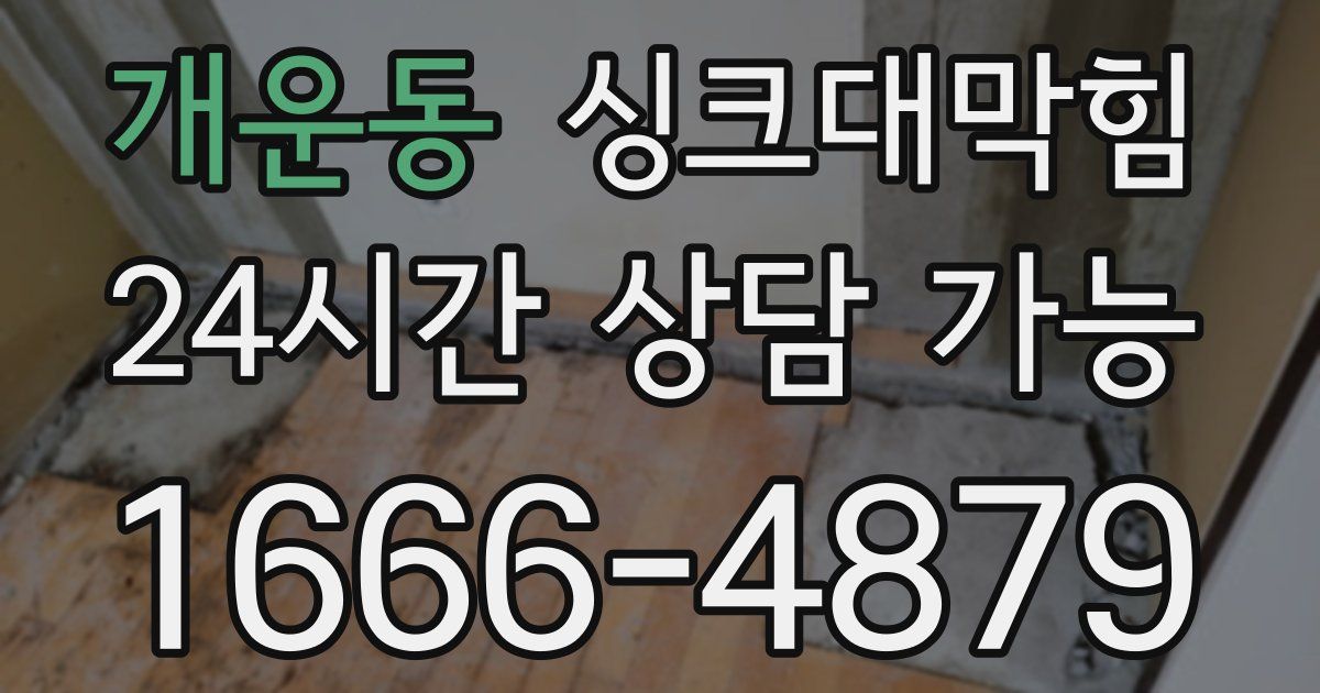 개운동 싱크대 뚫기