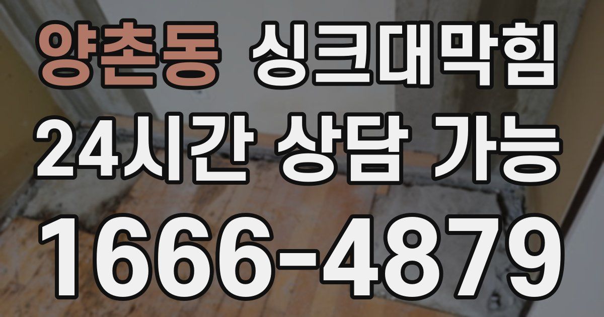 양촌동 싱크대 뚫기