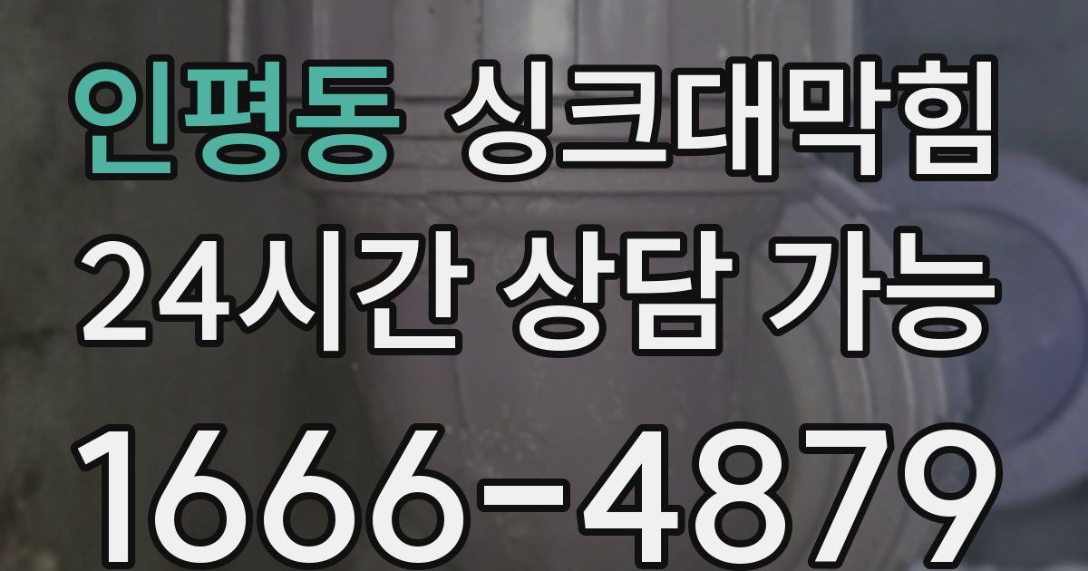 인평동 싱크대 뚫기