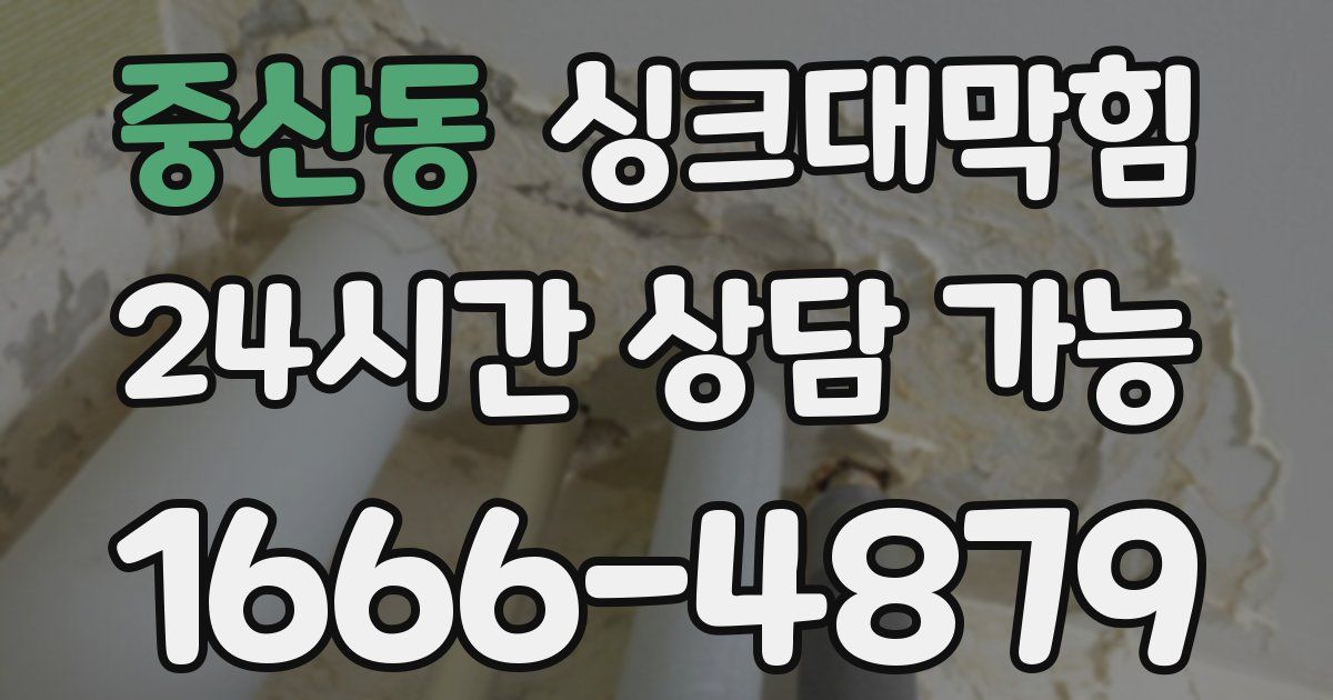 중산동 싱크대 뚫기