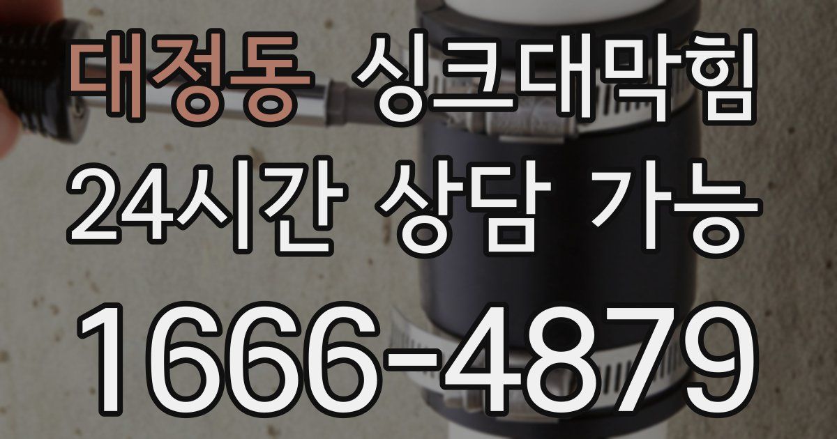 대정동 싱크대 뚫기