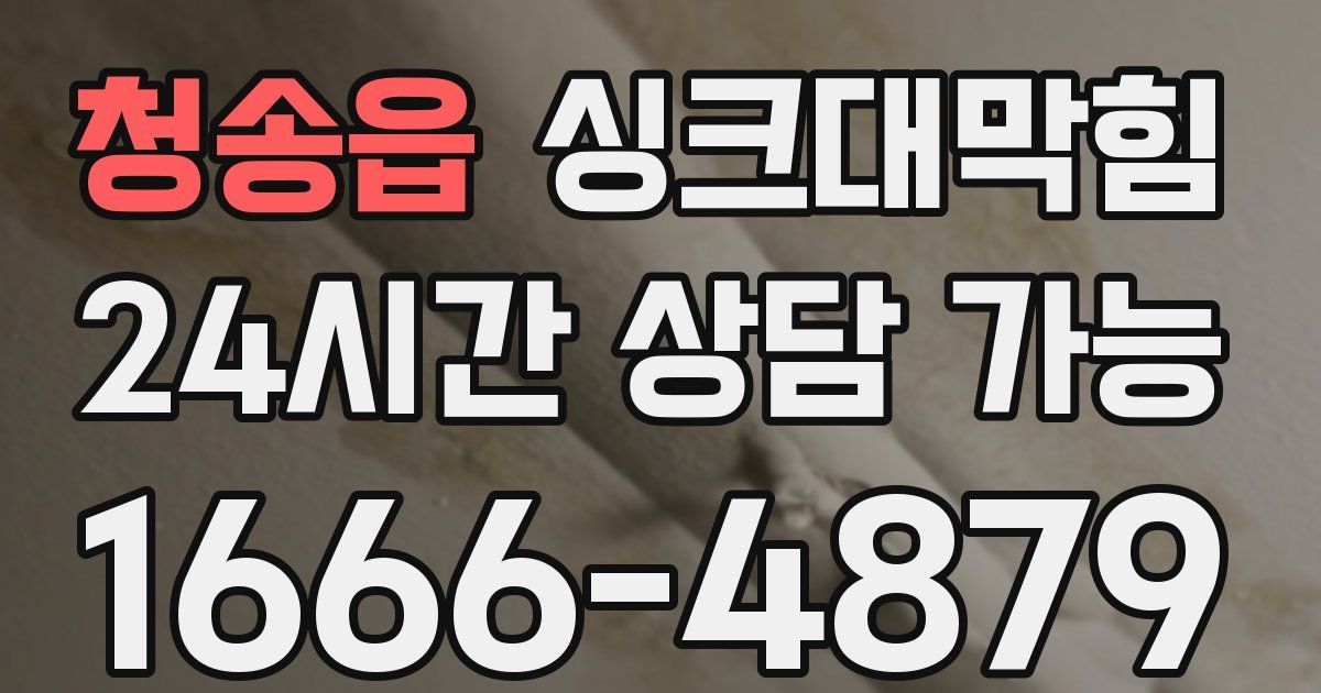 청송읍 싱크대 뚫기