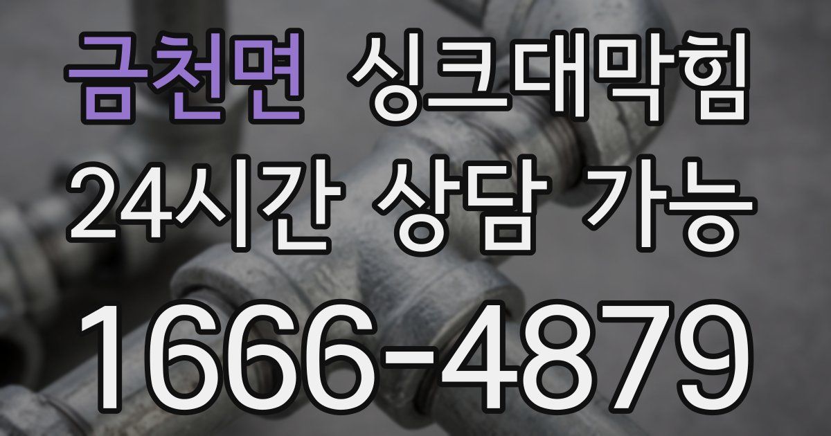 금천면 싱크대 뚫기