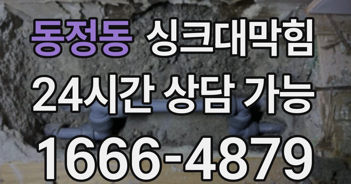 동정동 싱크대 뚫기