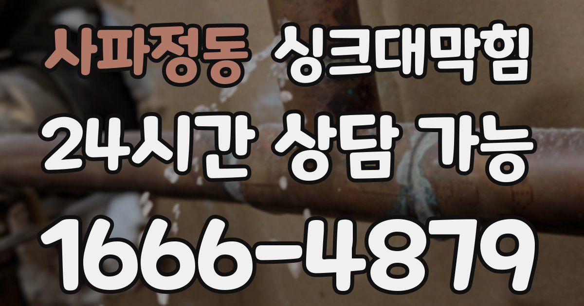 사파정동 싱크대 뚫기