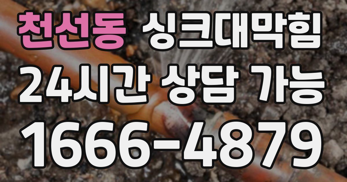 천선동 싱크대 뚫기