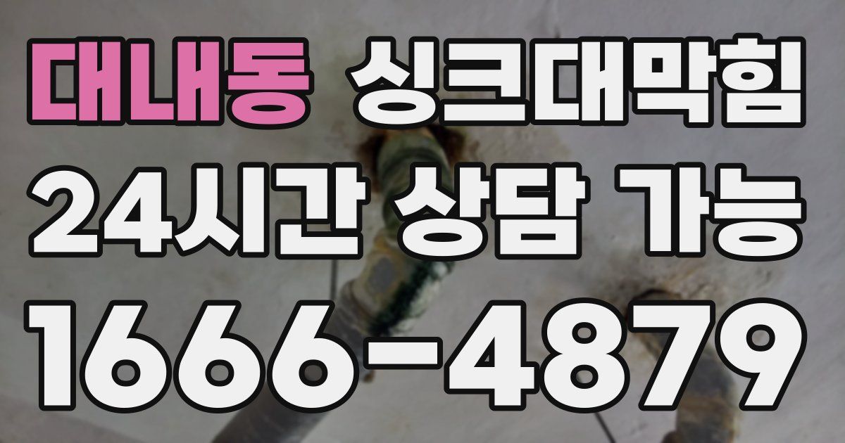대내동 싱크대 뚫기