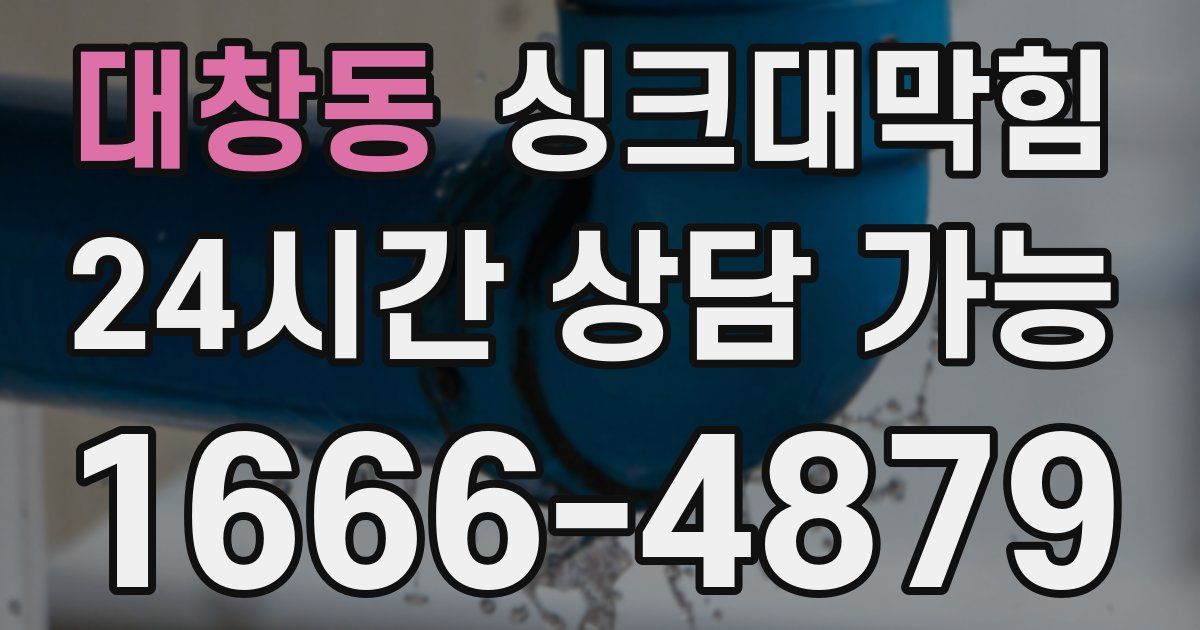 대창동 싱크대 뚫기