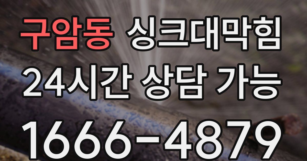 구암동 싱크대 뚫기