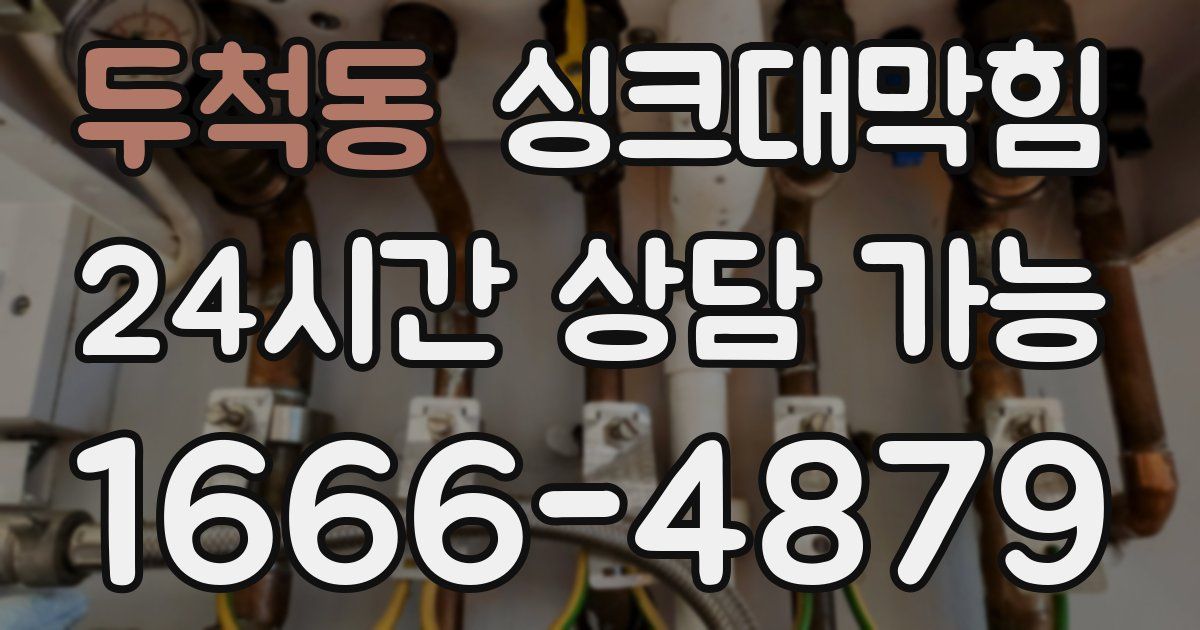 두척동 싱크대 뚫기