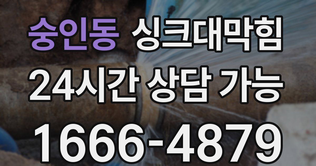 숭인동 싱크대 뚫기