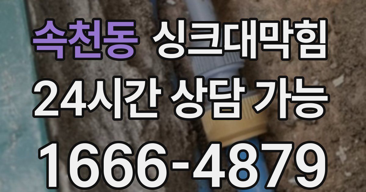 속천동 싱크대 뚫기