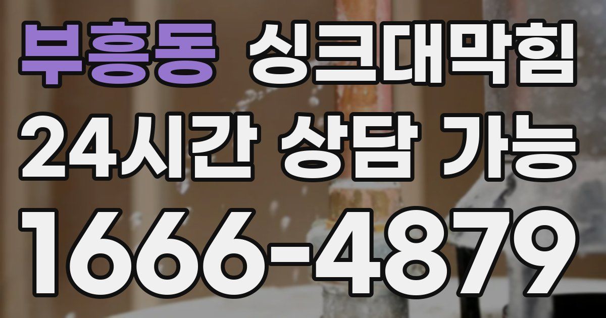 부흥동 싱크대 뚫기