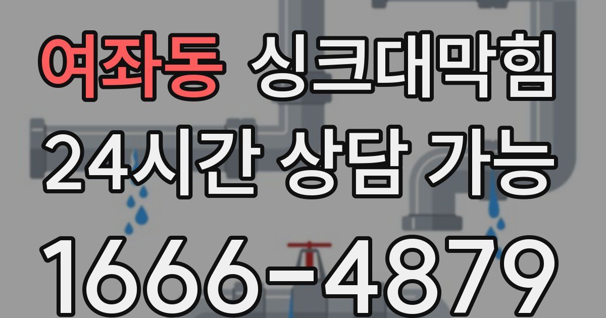 여좌동 싱크대 뚫기