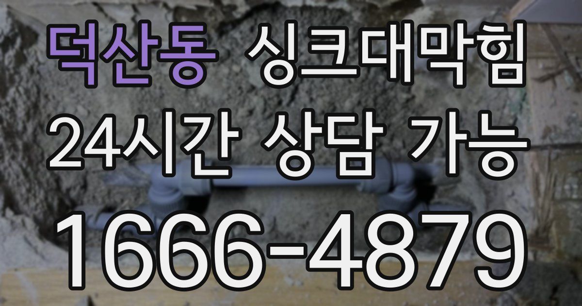 덕산동 싱크대 뚫기