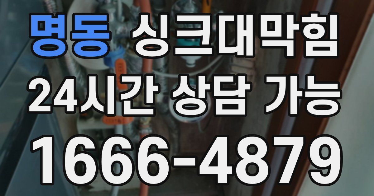 명동 싱크대 뚫기