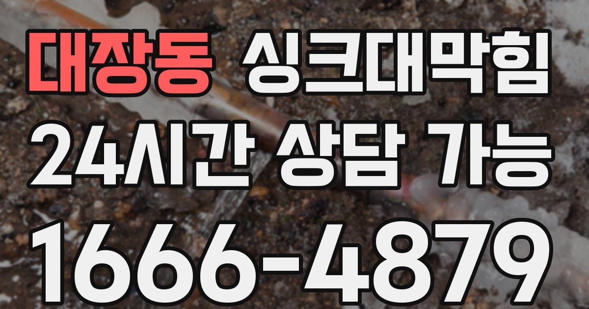 대장동 싱크대 뚫기
