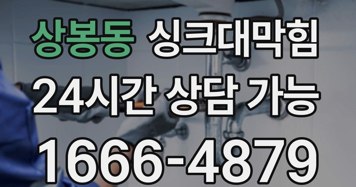 상봉동 싱크대 뚫기